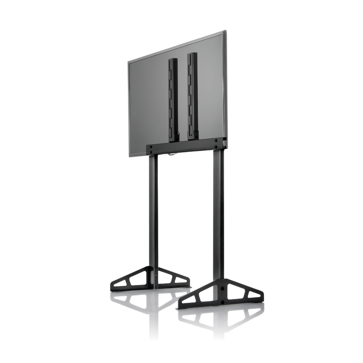 Playseat TV Stand - PRO

So let's say you're in-the-zone, feeling the force feedback strong. The steering wheel is shaking to bits. Your TV is quaking too. Wrong. Prevent this. Stay super-focused with the Playseat TV Stand XL - Single. The stand's fully adjustable so you can tailor your sim racing rig to make sure it feels like you're actually IN the winning car. Maybe put the TV or monitor really close for total immersion? Or do you want to keep it at a distance? Your call.
