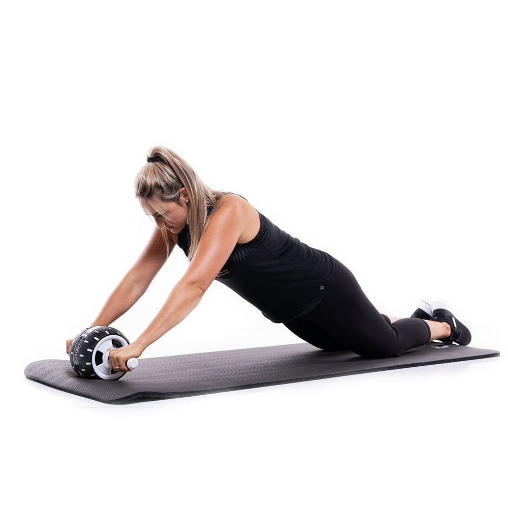 Power Core Ab Wheel / Roller(With Recoil)

With wide and comfortable grips, an extremely stable base with tread, and an inner ‘bounce back’ feature, this Ab Wheel gives the user increased versatility when doing ab wheel movements. By having a ‘bounce back’ feature, this ab wheel helps and support the user when the user is moving back to their starting position.