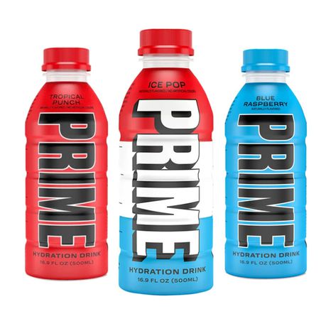 Prime Hydration Drink Trio - Tropical Punch, Ice Pop & Blue Raspberry