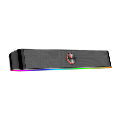 REDRAGON 2.0 Sound Bar ADIEMUS 2 x 3W RGB USB|Aux PC Gaming Speaker – Black.