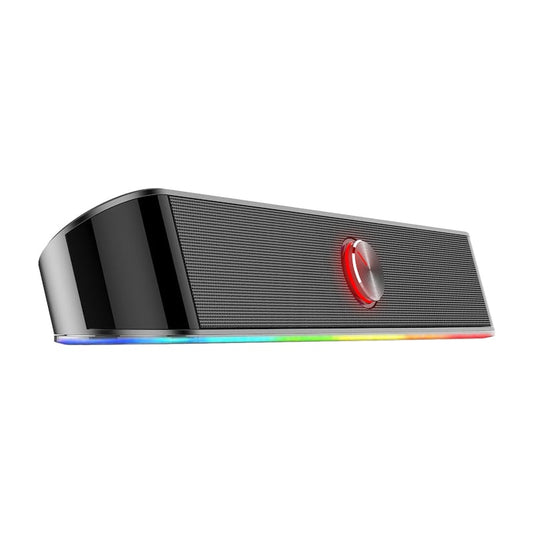 REDRAGON 2.0 Sound Bar ADIEMUS 2 x 3W RGB USB|Aux PC Gaming Speaker – Black.