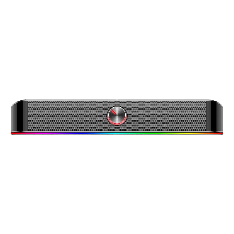 REDRAGON 2.0 Sound Bar ADIEMUS 2 x 3W RGB USB|Aux PC Gaming Speaker – Black.