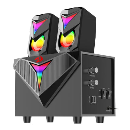 REDRAGON 2.1 Satellite Speaker TOCCATA RGB 11W Gaming Speaker – Black.