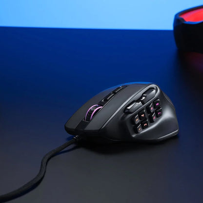 REDRAGON Aatrox 6200DP RGB MMO Gaming Mouse – Black.