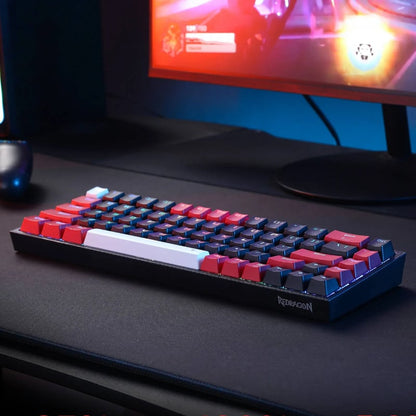 REDRAGON Castor Pro 68Key Wireless Red|Black|White KeyCap Bluetooth RGB Red Switch – Black|Red.