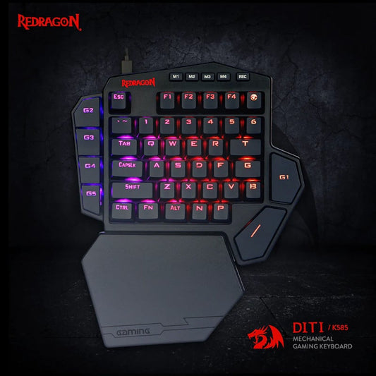 REDRAGON Diti Elite Pro One-Handed RGB Wireless Mechanical Gaming Keyboard – Black.