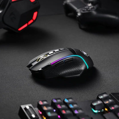 REDRAGON Enlightment 19000DPI RGB Wireless Gaming Mouse – Black.