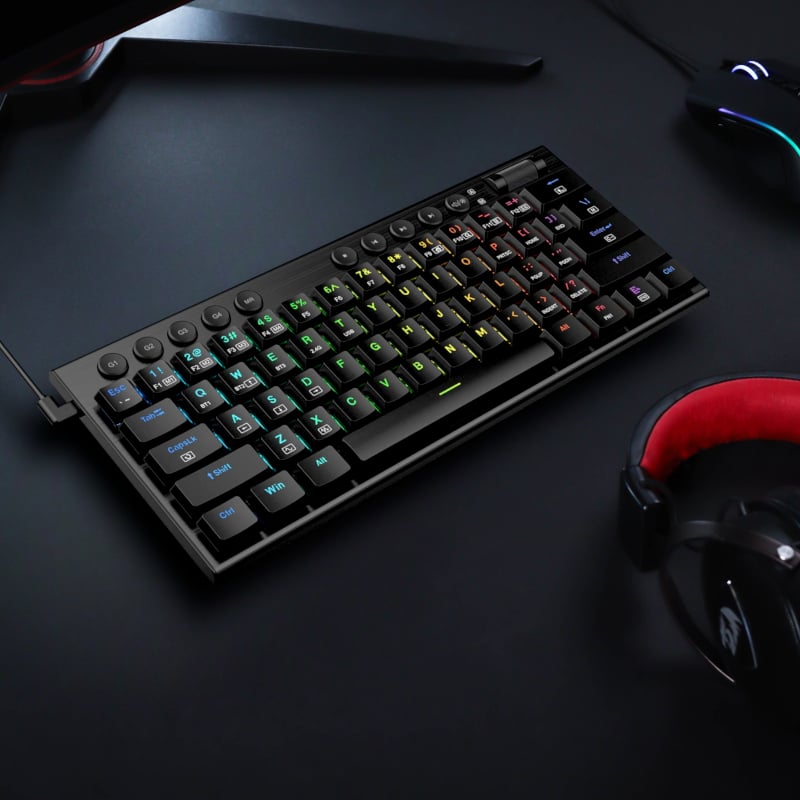 REDRAGON Horus Mini 61Key Red Switch RGB Low Profile Gaming Mechanical Keyboard.