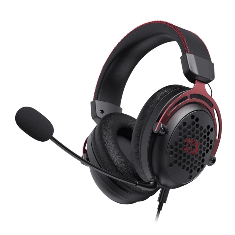 REDRAGON Over-Ear DIOMEDES Honeycomb 3.5mm AUX Gaming Headset – Black.