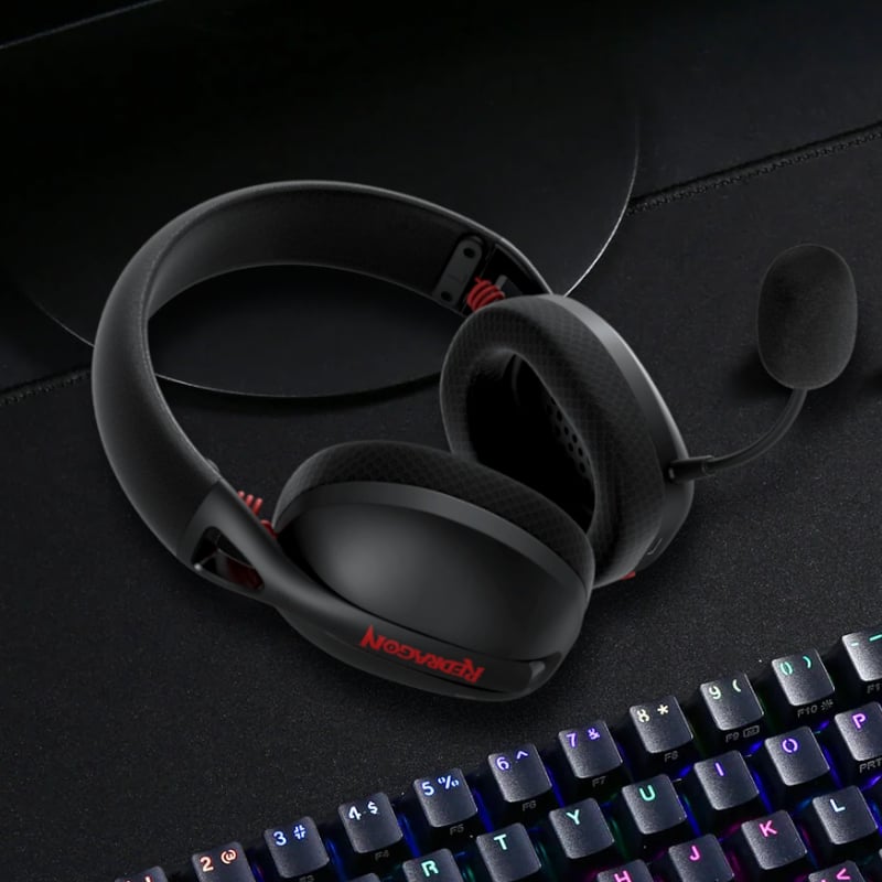 REDRAGON Over-Ear IRE BT5.2 Wireless Gaming Headset – Black.