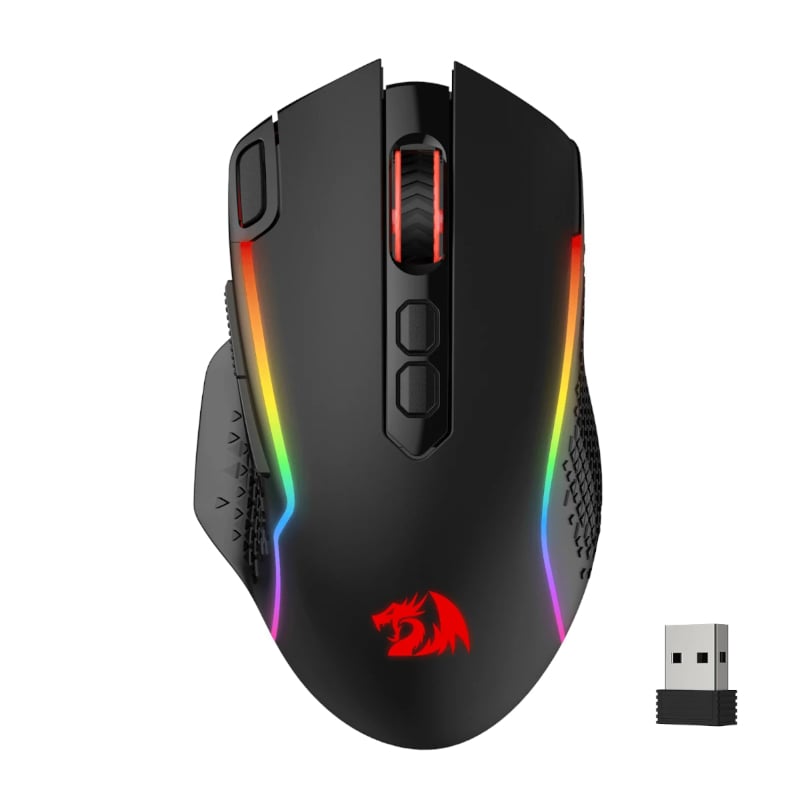 REDRAGON Taipan Pro 10000DPI RGB Wireless Gaming Mouse – Black.