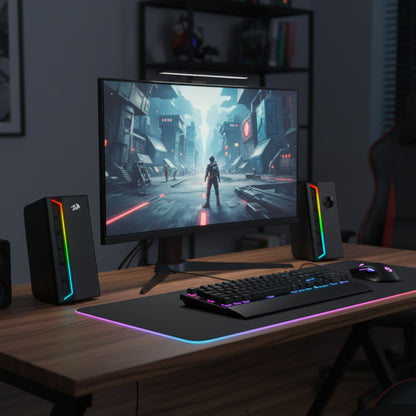Take your gaming and entertainment audio to the next level with the Redragon GS580 RGB Gaming Speakers. Designed for gamers and multimedia enthusiasts, these compact speakers deliver crisp, immersive sound with multiple connectivity options, including AUX-in and USB. Built-in RGB lighting effects add a vibrant gaming atmosphere, making every session more engaging and stylish.