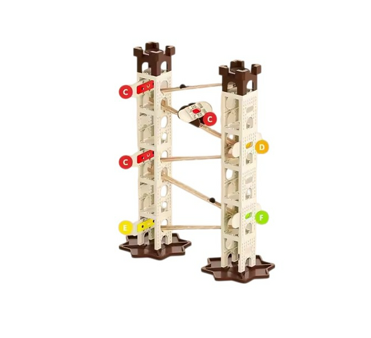 Kids-Up 103 Piece STEM Marble Run Set Featuring Music Pillars & Maze Track