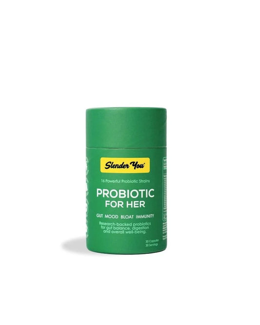 Slender You Beat the Bloat Probiotic for her 30 tablets

Our probiotic promotes digestive health and reduces bloating for a comfortable and happy gut.

Slender You® Probiotic Capsules are formulated with a diverse 16-strain blend of friendly bacteria to support digestion, reduce bloating and maintain a balanced microbiome, especially important when dietary changes occur during weight loss.