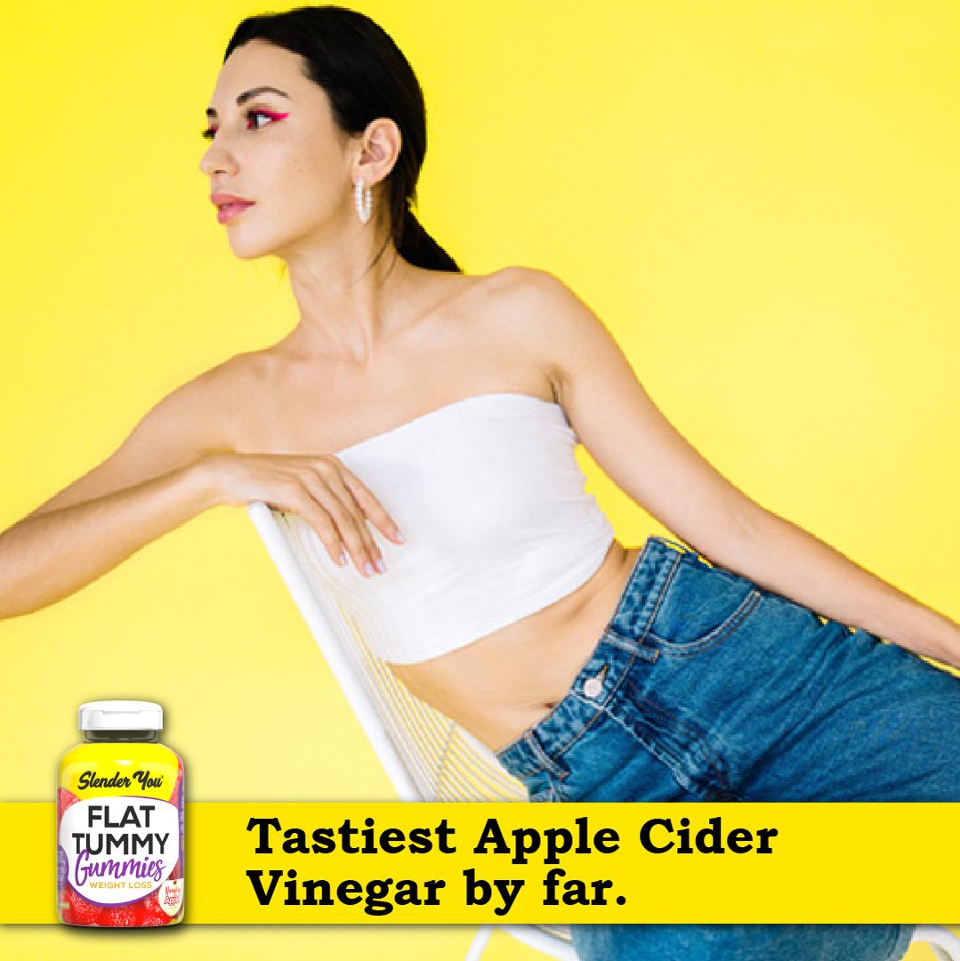 Slender You® Flat Tummy Gummies make it easy to enjoy all the benefits of apple cider vinegar without the sour taste or tooth damage.

Each gummy delivers 500mg of ACV in a delicious Naughty Apple flavour, designed to help flatten and tone your tummy by boosting fat metabolism, reducing fat storage, and curbing appetite. Taken daily, they support digestion, ease bloating and balance blood sugar for steadier energy and fewer cravings. They also promote natural detox and gut health while contributing to 
