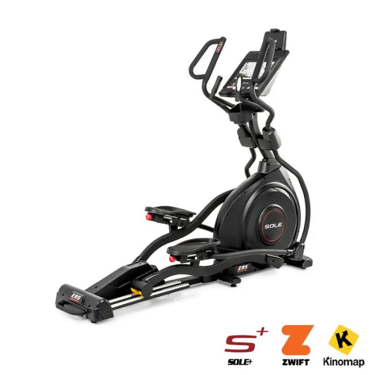 Sole Fitness E95 Elliptical 2024 (Light Commercial) Machine

UNMATCHED COMFORT AND FUNCTIONALITY: THE UPGRADED SOLE E95 ELLIPTICAL

The ramp angle is fully adjustable from 0 to 20 levels of incline, allowing you to individually target and work all major lower body muscle groups, as well as handlebars for upper body exercise for a total body workout. Stationary handlebars with built-in pulse sensors for monitoring your heart rate. A heart rate chest strap is also included for hands-free pulse monitoring and 
