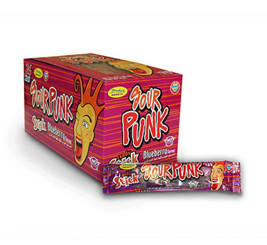 Sour Punk Blueberry 24 x Candy Sticks
