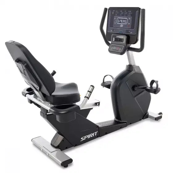 Spirit CR800 Commercial Recumbent Exercise Bike

The Spirit CR800 Commercial Recumbent Bike is the perfect bike for the commercial environment. The step-through design and easy-adjust seat makes it easy for your clients to get on the bike and quickly find the most comfortable seat position. The intuitive console offers multiple program options and up to 40 levels of resistance to keep your clients interested and motivated. The extra smooth ride comes from the perfected gearing and the integrated generator/f