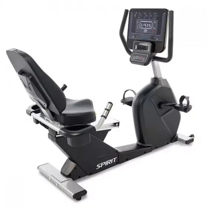 Spirit CR800 Commercial Recumbent Exercise Bike

The Spirit CR800 Commercial Recumbent Bike is the perfect bike for the commercial environment. The step-through design and easy-adjust seat makes it easy for your clients to get on the bike and quickly find the most comfortable seat position. The intuitive console offers multiple program options and up to 40 levels of resistance to keep your clients interested and motivated. The extra smooth ride comes from the perfected gearing and the integrated generator/f