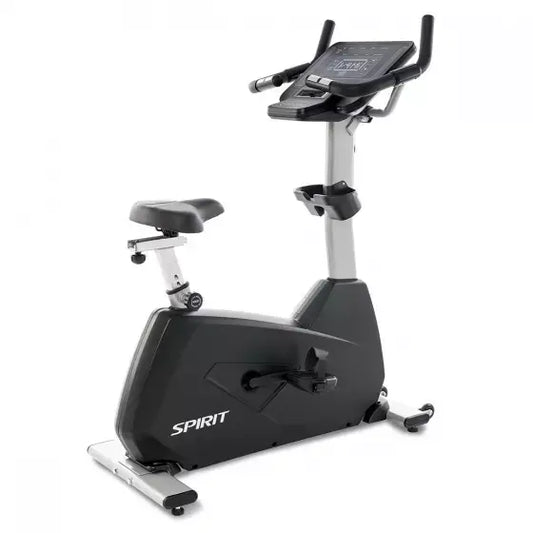 Spirit CU800 Commercial Upright Exercise Bike

The Spirit CU800 Commercial Upright Bike was specifically engineered for the commercial environment, from its heavy-duty steel frame to its durable powder coat paint finish. Features like built-in hand pulse sensors on the multi-position handlebars, as well as the easy-to-read console with a variety of built-in programs, satisfy casual and committed users alike. The extra-smooth ride comes from the perfected gearing and the integrated generator/flywheel system.