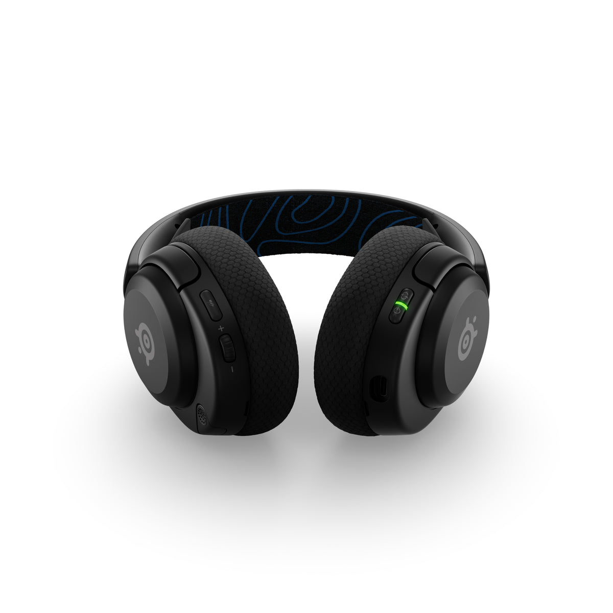 SteelSeries Arctis Nova 5P Wireless Gaming Headset in black, showing the retractable ClearCast mic and USB-C dongle.