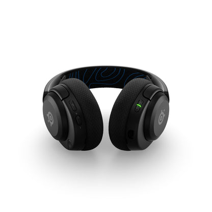 SteelSeries Arctis Nova 5P Wireless Gaming Headset in black, showing the retractable ClearCast mic and USB-C dongle.