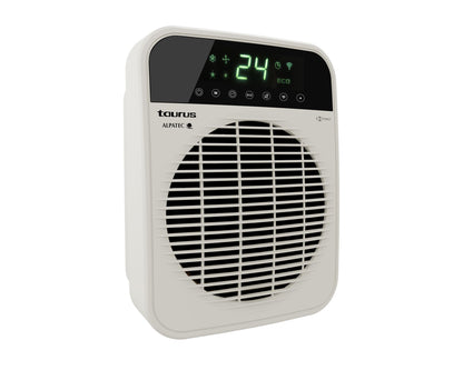 Taurus Heater Floor Fan Cream Wi-Fi Enabled 2Heat Settings 2000W Factor Connect