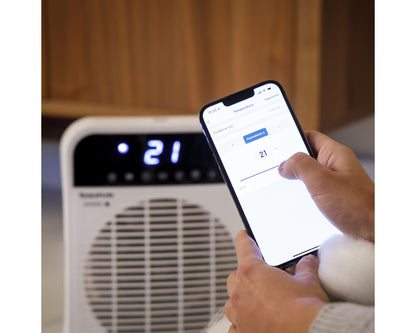 Taurus Heater Floor Fan Cream Wi-Fi Enabled 2Heat Settings 2000W Factor Connect