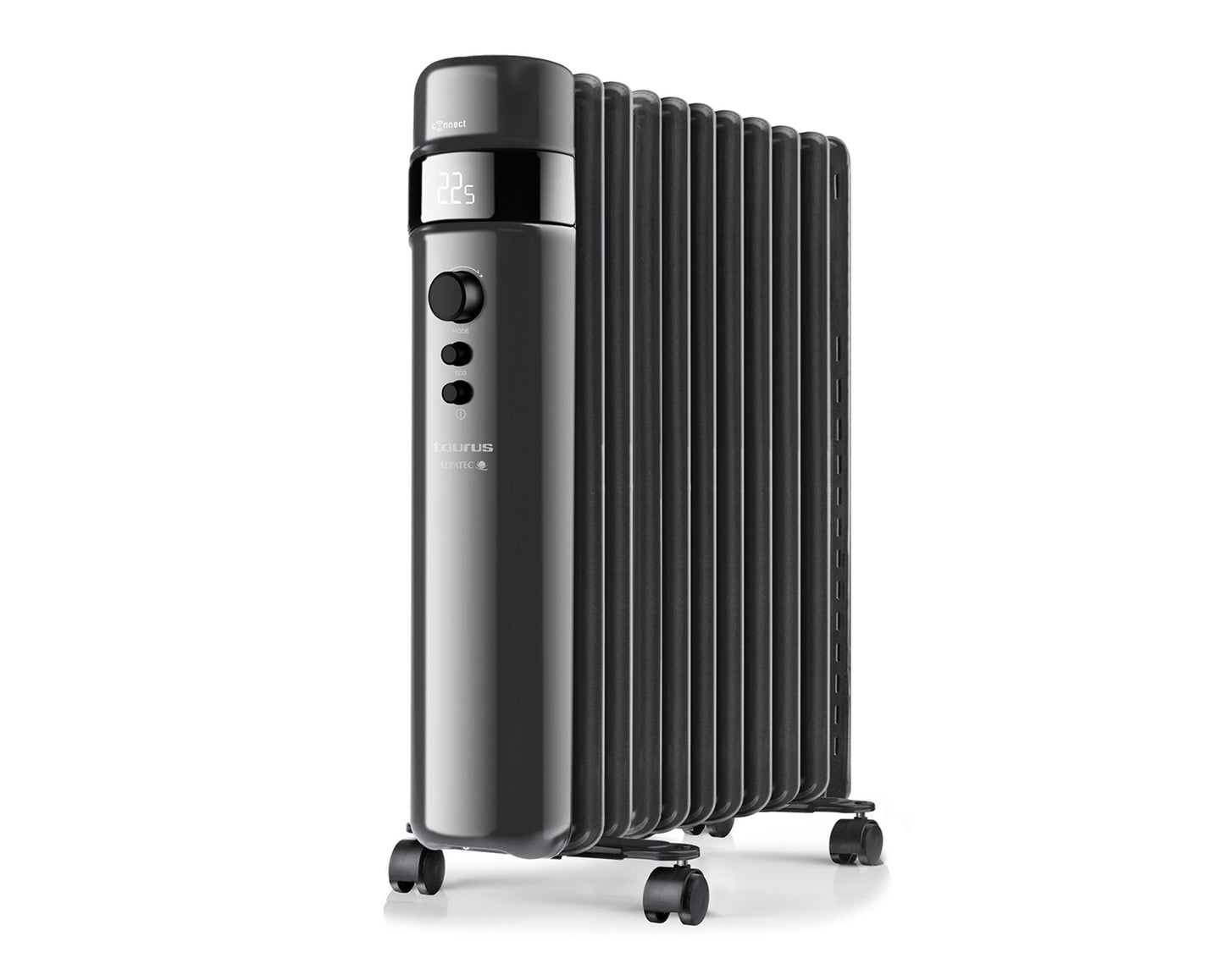 Taurus Heater 11 Fin Oil Filled Steel Black Wifi Enabled 3Heat Settings 2500W "Agadir Connect"

Enjoy the warmth in your home with the programmable oil radiator with digital display. Program and choose the temperature you want in your home through the digital screen. Oil radiator with three power positions. It works with hot oil fluid.