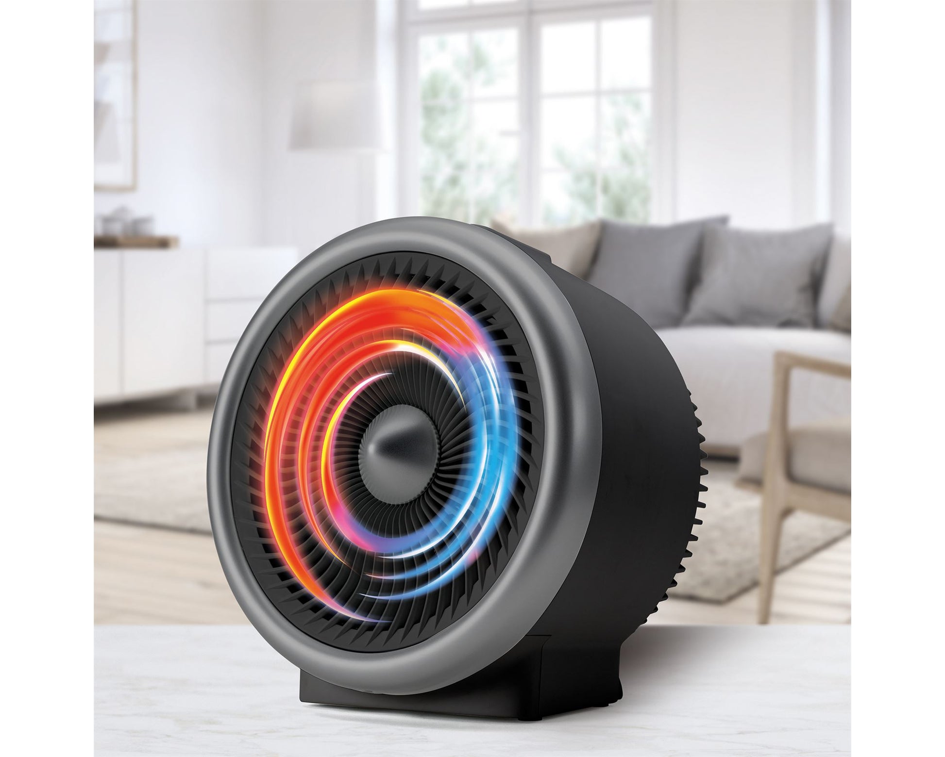 Taurus Heater Adjustable Temperature Black 2000W "Tropicano Jet Hot & Cool"

Experience VORTEX TECHNOLOGY and an elegant design with the Tropican Jet HOT & COOL! Get more uniform heat due to increased air circulation and greater coverage of both heat and ventilation with 5 curved blades and a spiral grid. The powerful 2000W motor can heat and cool your room with ease and rest assured with an anti-tip device.