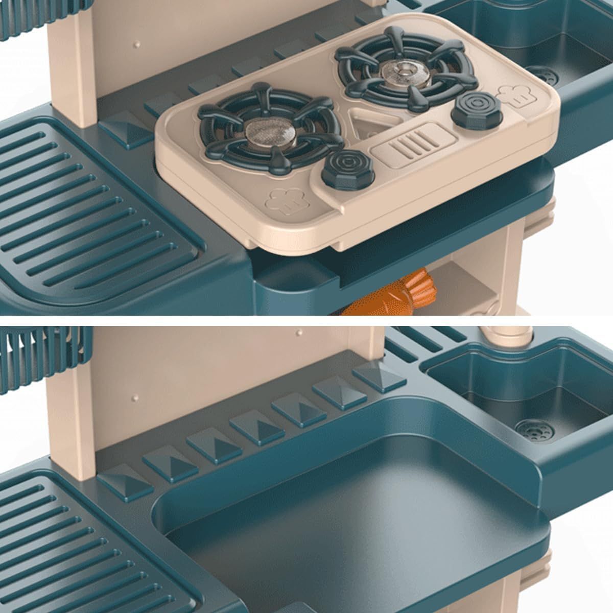 The Kids-Up Tall Toy Kitchen Set Interactive With Noises and Tap - 43 Piece & Realistic Sound Effects

Kids-Up Tall Toy Kitchen Set Interactive With Noises and Tap - 43 Piece and includes 43 pieces with realistic sound effects. Encourage imaginative play, motor skills and creativity with this engaging and educational toy. Made for kids to have fun while learning valuable skills.