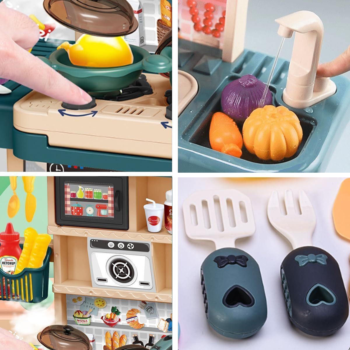 The Kids-Up Tall Toy Kitchen Set Interactive With Noises and Tap - 43 Piece & Realistic Sound Effects

Kids-Up Tall Toy Kitchen Set Interactive With Noises and Tap - 43 Piece and includes 43 pieces with realistic sound effects. Encourage imaginative play, motor skills and creativity with this engaging and educational toy. Made for kids to have fun while learning valuable skills.