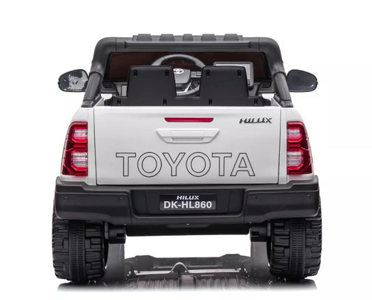 Toyota Hilux Ride On Bakkie With Rubber Wheels 24v White