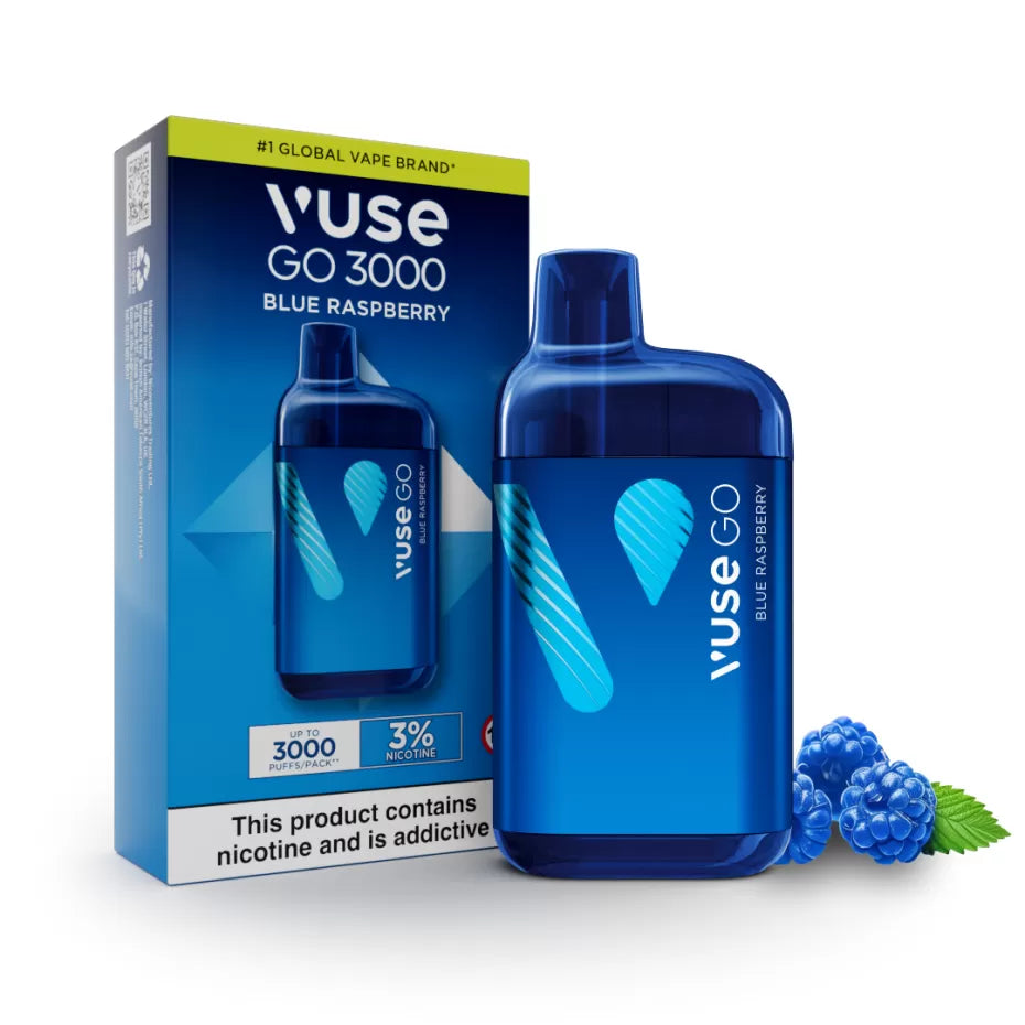 VUSE GO 3000 Puffs BLUE RASPBERRY Disposable Vape 3%

A juicy ripe raspberry flavour with a hint of freshness, for up to 3000* puffs of visible flavour.
*Based on laboratory testing of newly manufactured product and may vary depending on individuals usage behaviour.