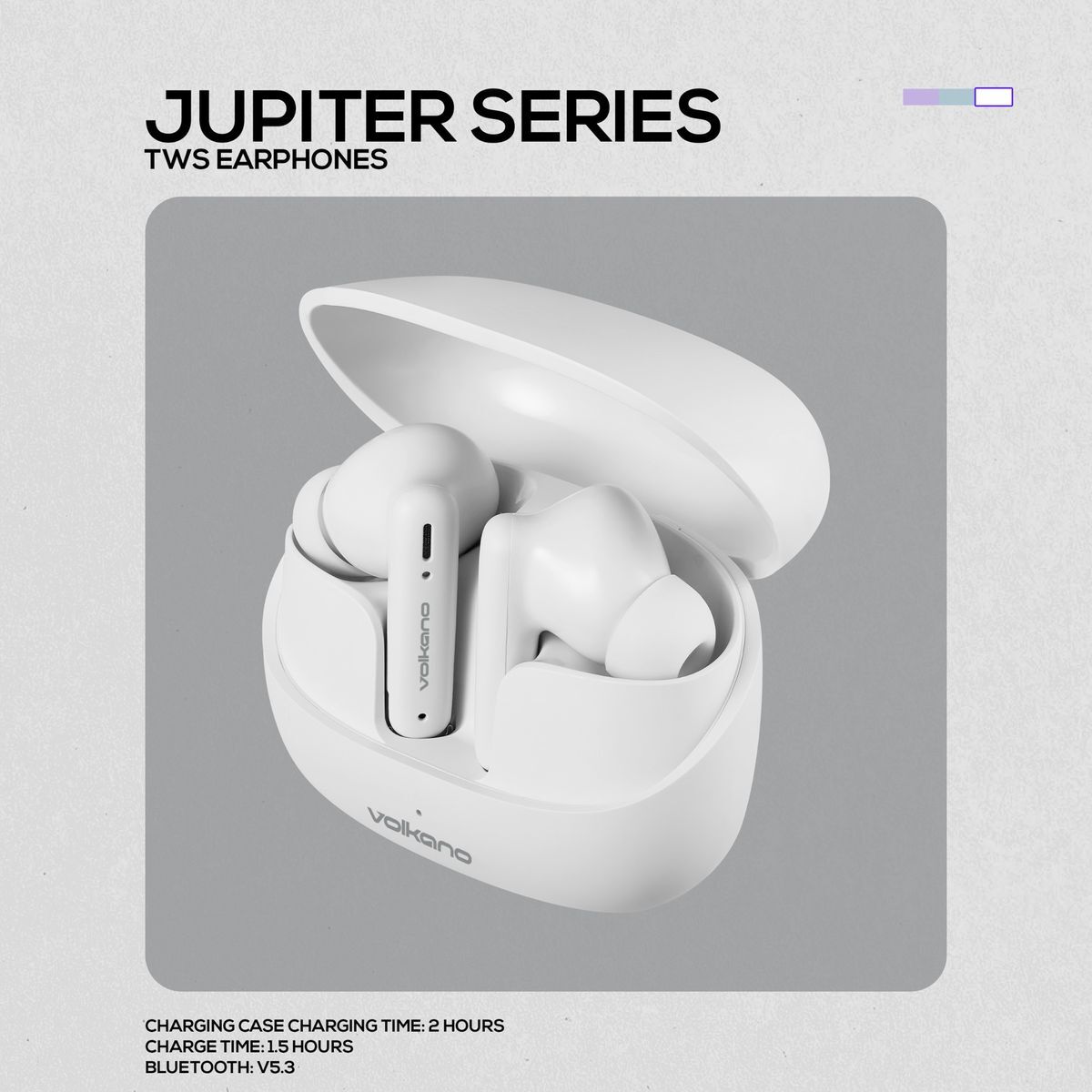 Volkano Jupiter Series (TWS) True Wireless Bluetooth Earphones

True Wireless Earbuds, High-Quality Sound, Comfortable Fit, Sleek Design, Bluetooth 5.3 with up to 16-hour playtime

Looking for&nbsp;true wireless earbuds Bluetooth 5.3&nbsp;that look as good as they sound? Meet Volkano Jupiter, a compact, comfortable, and ready for everyday listening. With efficient Bluetooth 5.3 (JL7023), pairing is quick and the connection stays stable up to 10 m, so you can move freely between your phone and errands withou