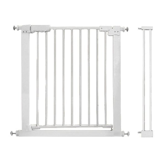 Babies-Up white pressure fit baby safety gate with 14cm extension