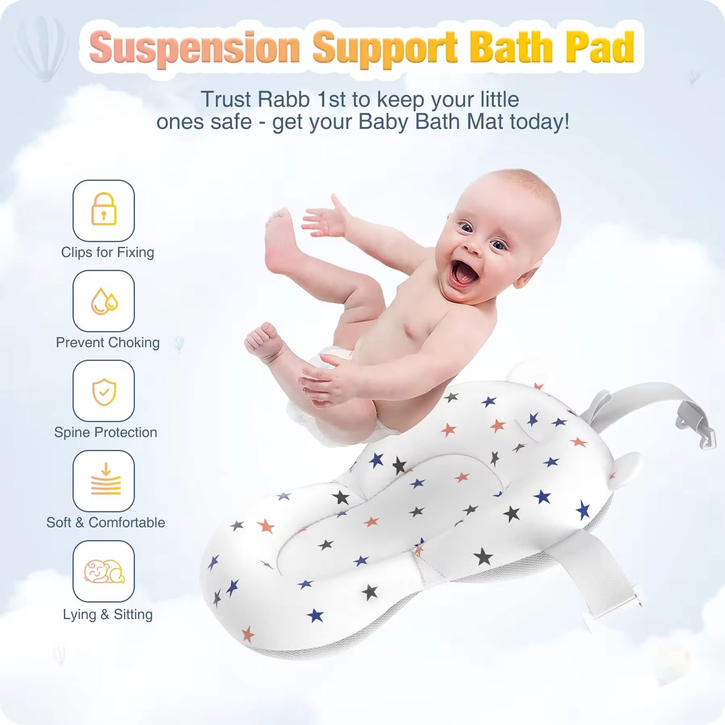 Babies-up Travel Foldable Bathtub with Shower Holder, Pillow Pad & Thermometer