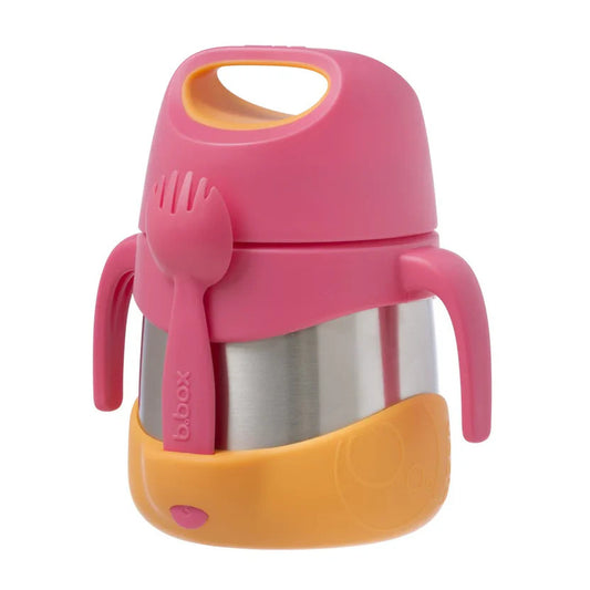B.Box 335ml insulated stainless steel food jar in Strawberry Shake pink