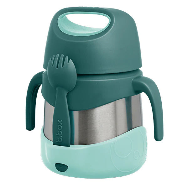B.Box 335ml insulated stainless steel food jar in Emerald Forest green