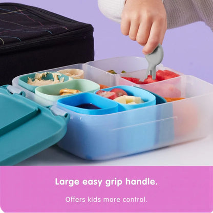 Compact B.Box Mini Flork™ fork inside a toddler snack box