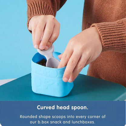 Compact B.Box Mini Spoon stored inside a toddler snack box