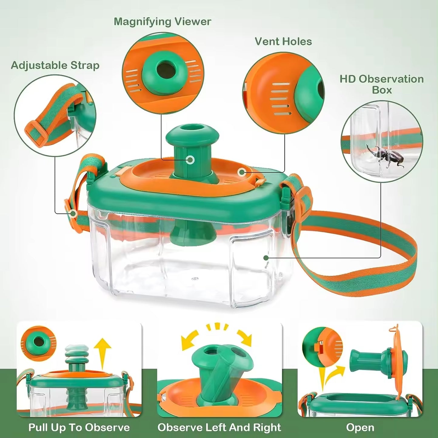 Kids-Up Bug Catcher Kit for Kids Outdoor Explorer Kit with Bug Collector Whistle Compass Magnifying Glass Bug Catching Kit Toy