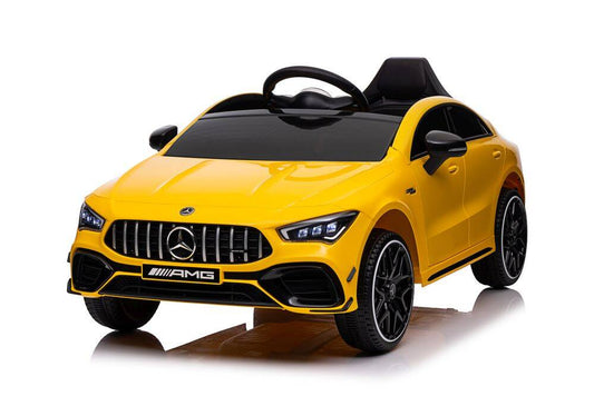 Mercedes Benz CLA45s Kids Electric Ride on With Rubber Wheels 12v Yellow