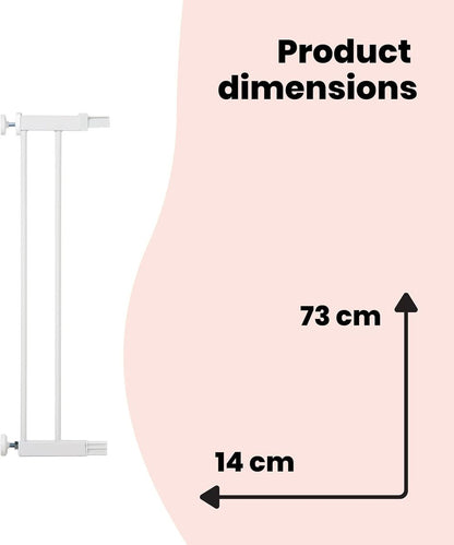 Babies-Up pet gate with narrow bars keeping a dog safely in a hallway