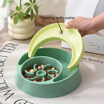 Dogs-Up 2 in 1 Plastic Anti Splash Non-Slip Dog Puzzle Animal Bowl