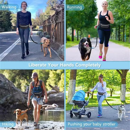 Dogs-up Bungee Leash for Dogs Hand Free Running With Reflective Traction