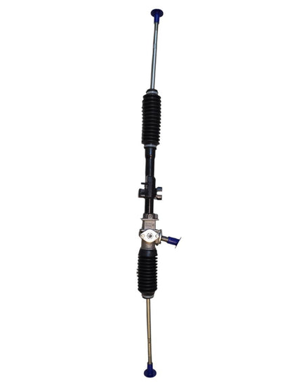 Close-up view of pinion input shaft on Dunlop manual steering rack for VW Golf Mk1