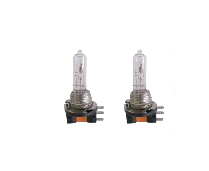 H15 12V 55W dual filament halogen globes 2-pack front view