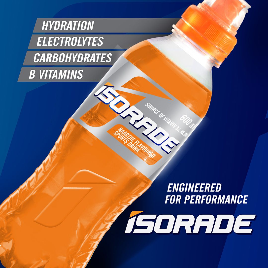 Full 24 case of Isorade Naartjie 600ml Energy Sports Drink bottles