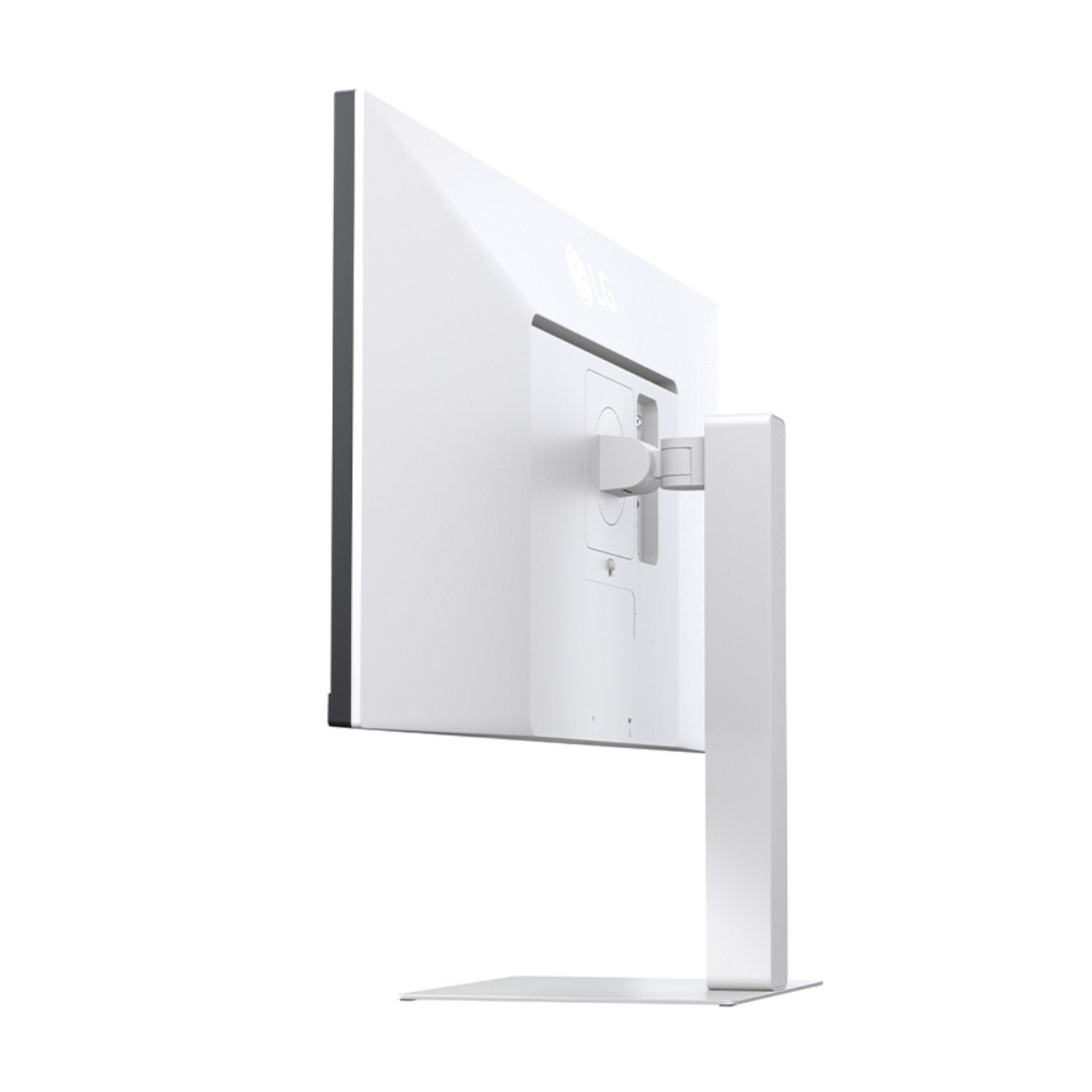LG 34 inch white monitor connected to a laptop via single USB-C cable for power and display